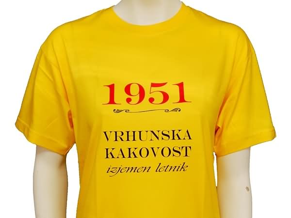 Majica-1951, vrhunska kakovost XL-rumena