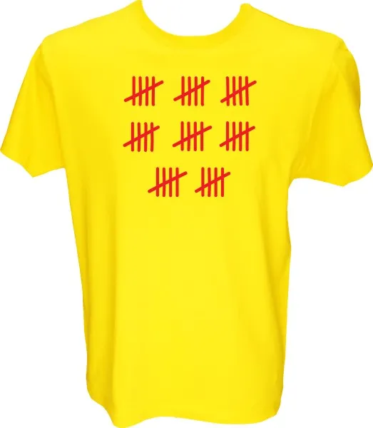 Majica-Štetje črtic 40 Let XL-rumena