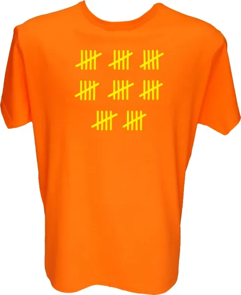 Majica-Štetje črtic 40 Let XXL-oranžna