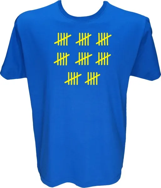 Majica-Štetje črtic 40 Let L-modra
