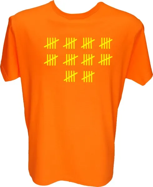 Majica-Štetje črtic 50 Let XXL-oranžna