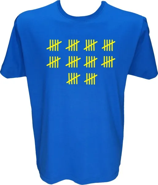Majica-Štetje črtic 50 Let XXL-modra