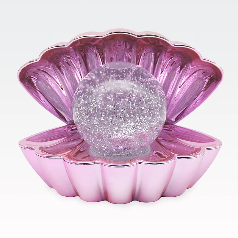 Svetilka v obliki školjke, roza, PVC, 12.5x13cm, z USB