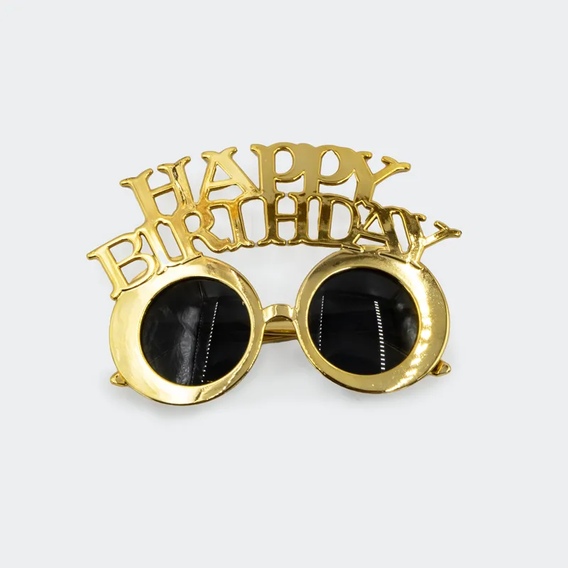 Očala dekorativna, "Happy Birthday", zlata