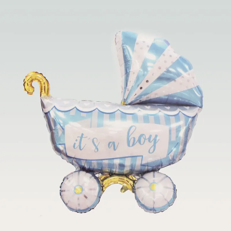 Balon napihljiv, za helij, otroški voziček, It's a boy, moder, 96cm