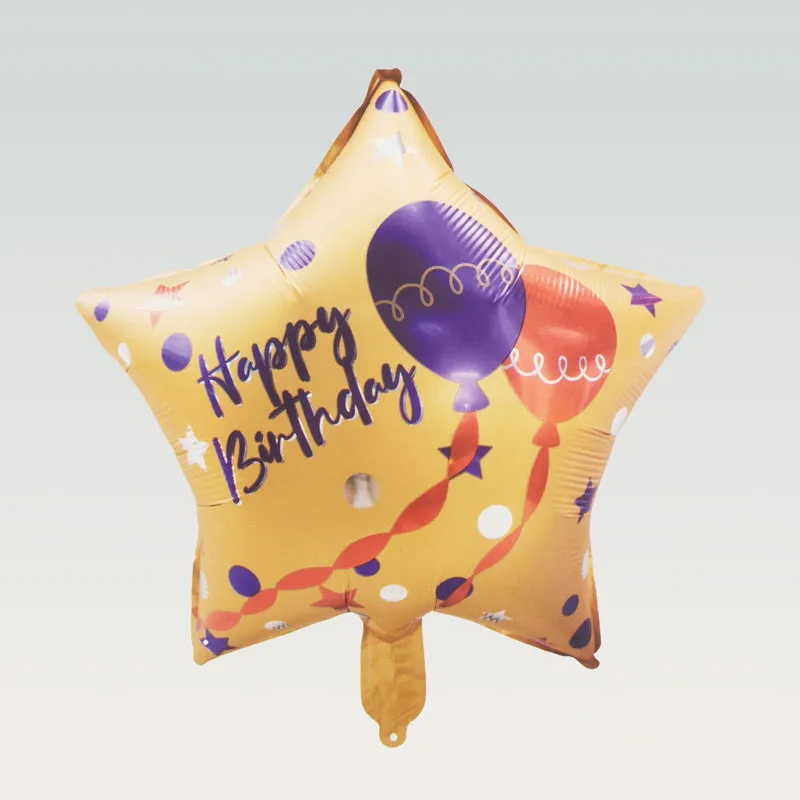 Balon napihljiv, za helij, zvezda, Happy Birhday, 45cm