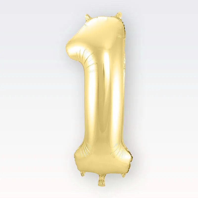 Balon napihljiv, za helij, zlati, številka 1, 80cm