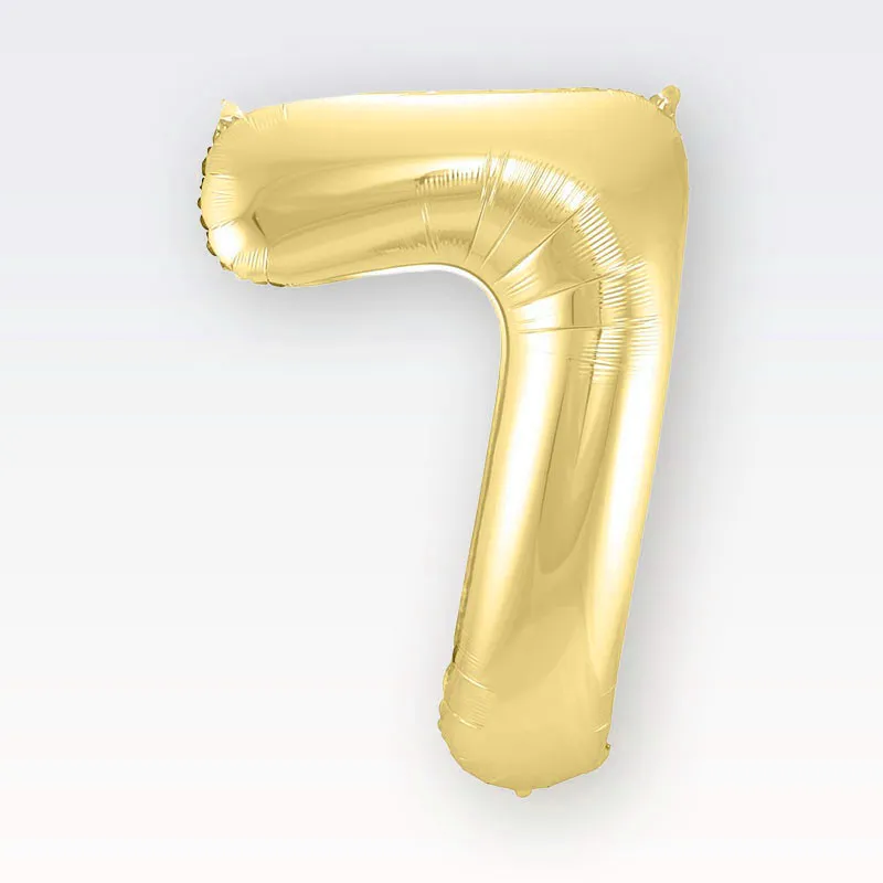 Balon napihljiv, za helij, zlati, številka 7, 80cm