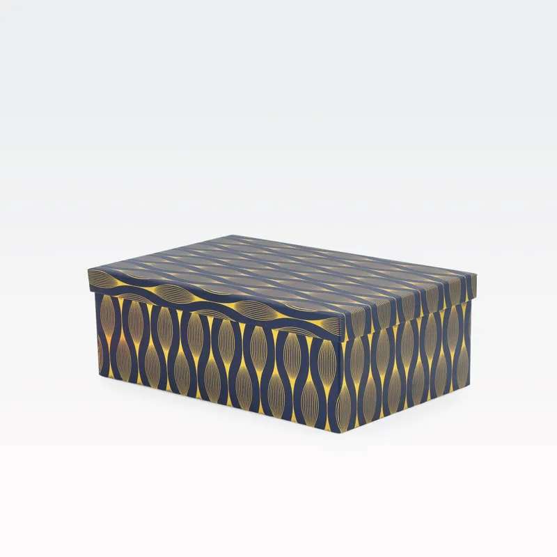 Darilna škatla, modro zlata, 21x15x8.5cm