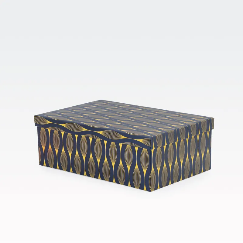 Darilna škatla, modro zlata, 23x16x9.5cm
