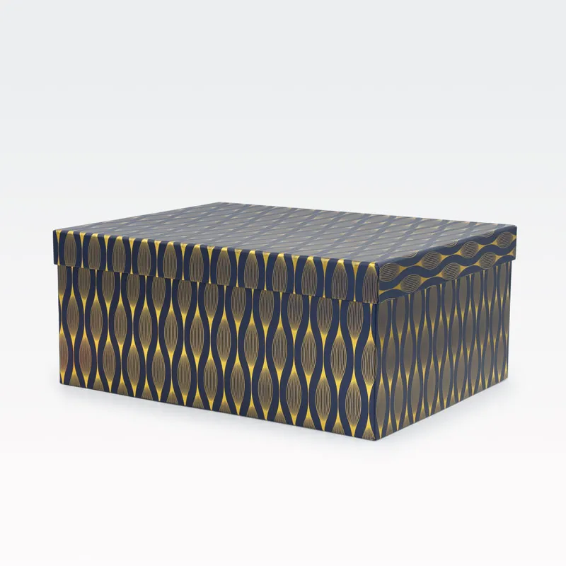 Darilna škatla, modro zlata, 31x23x13.5cm