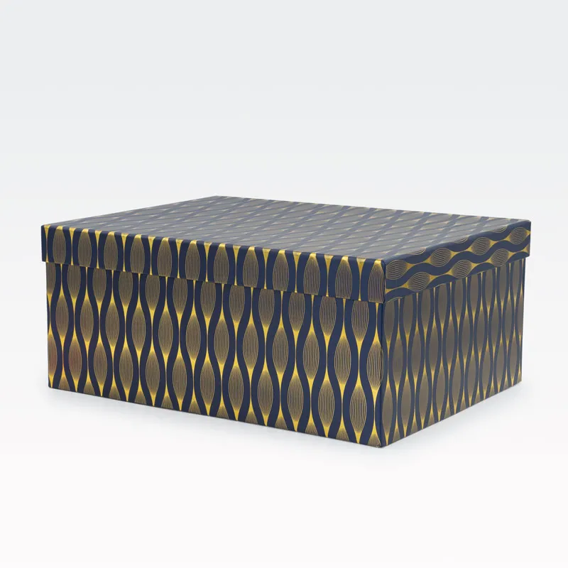 Darilna škatla, modro zlata, 35x27x15.5cm
