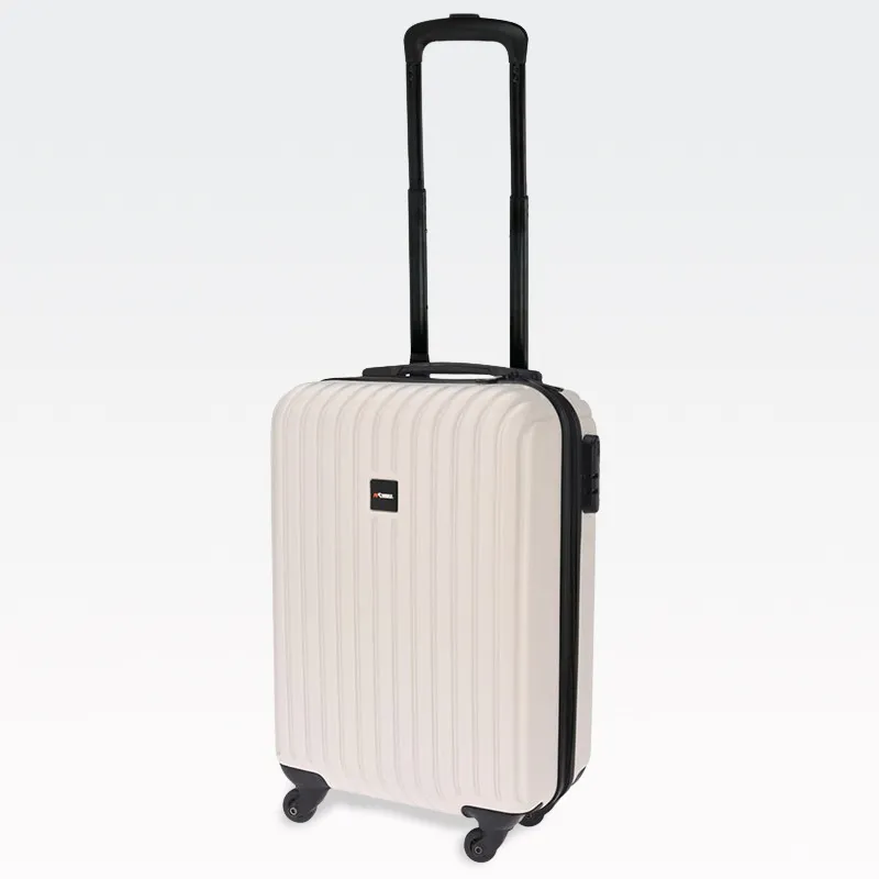 Kovček v barvi belega peska z vrtljivimi kolesi, ABS, 45cm, 28l, 33x20x52cm