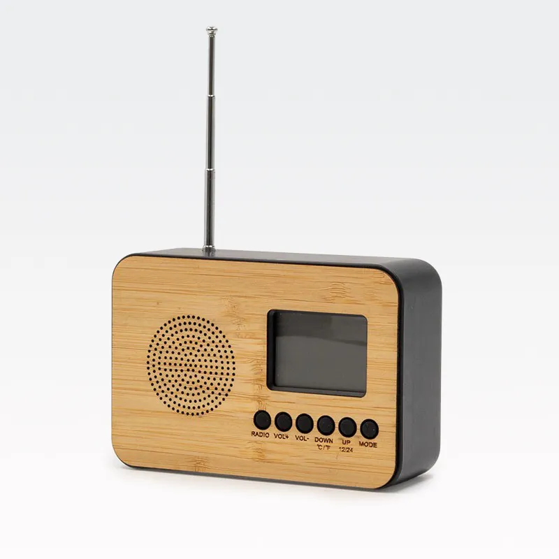 Budilka in radio, 12.5x45x85cm, sort.