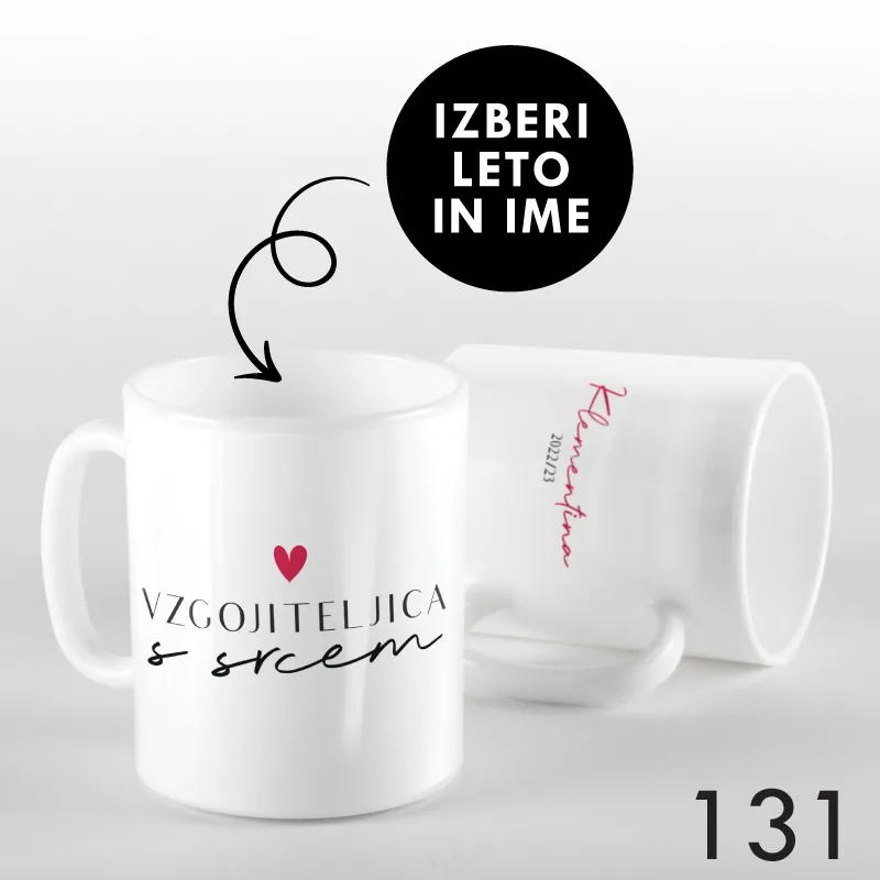 Personalizirana skodelica Vzgojiteljica s srcem