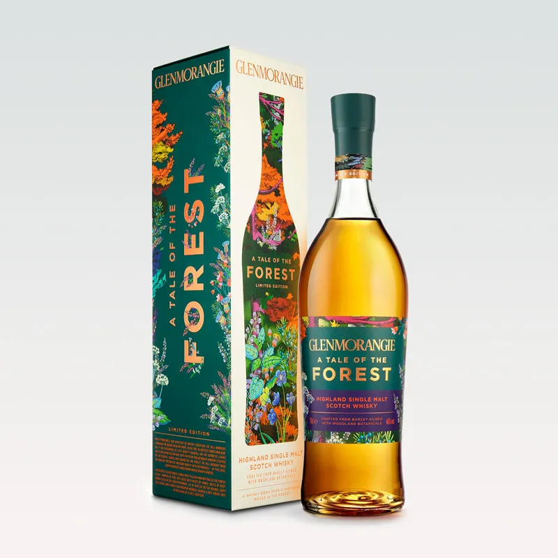 Whisky, Glenmorangie, Highland single malt scotch whisky,  A tale of Forest, 0.7l v darilni embalaži