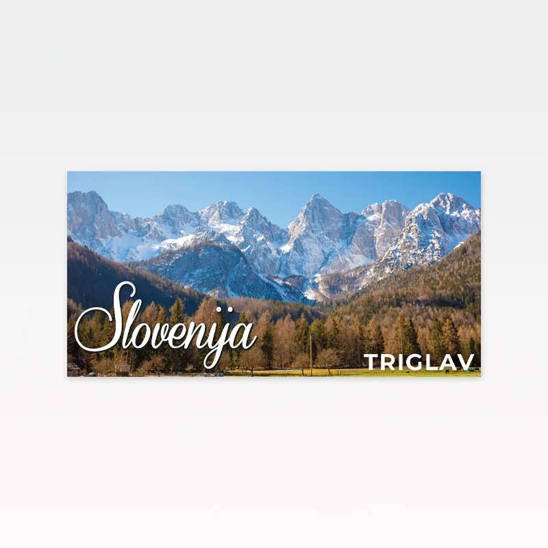 Magnet izbočen, 9x4.5 cm, aluminij, SLO Triglav