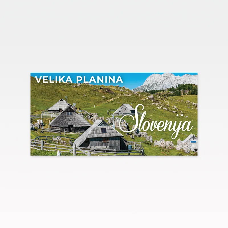 Magnet izbočen, 9x4.5 cm, aluminij, SLO Velika planina