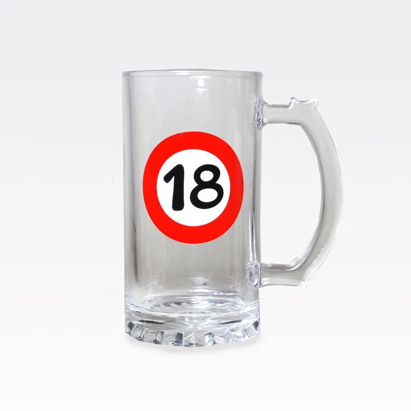 Vrč za pivo prometni znak 18, 500ml, 15x8cm