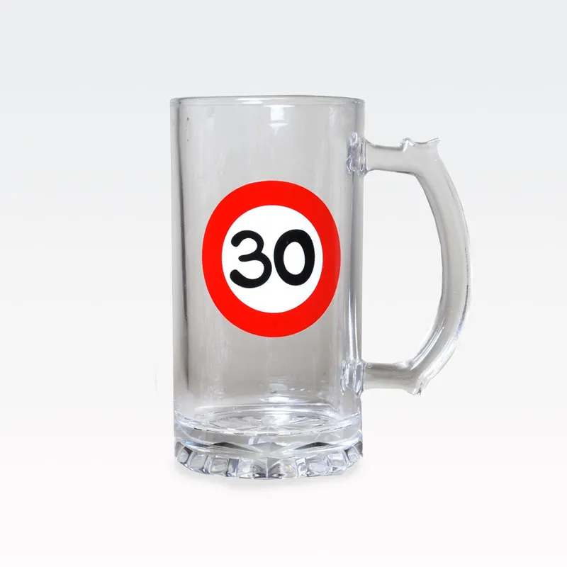 Vrč za pivo prometni znak 30, 500ml, 15x8cm