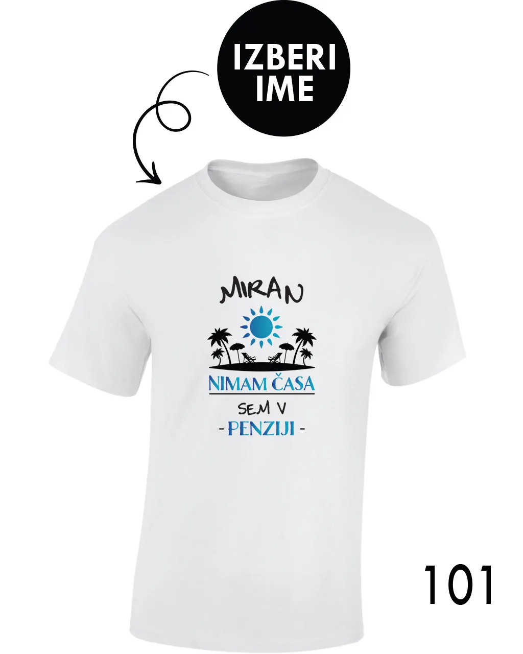 Moška personalizirana majica – x Srečen upokojenec