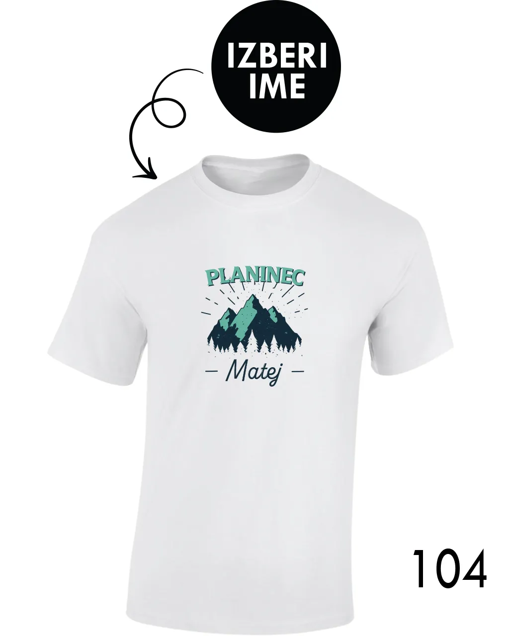 Moška personalizirana majica - Planinec X