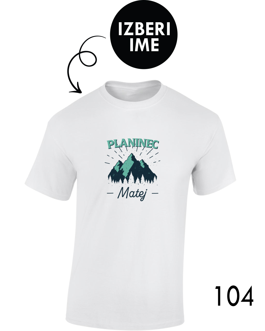 Moška personalizirana majica - Planinec X