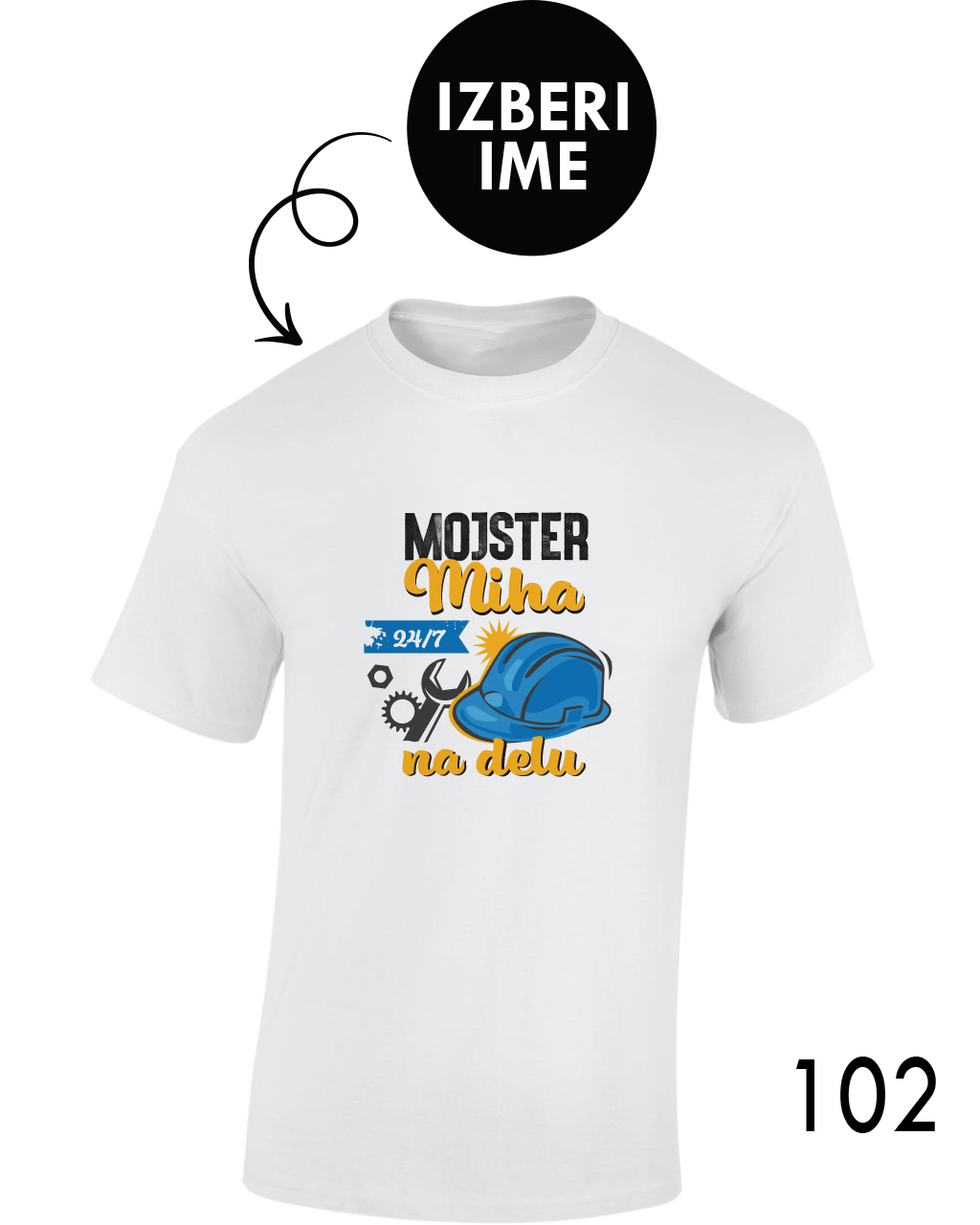 Moška personalizirana majica – Mojster x na delu