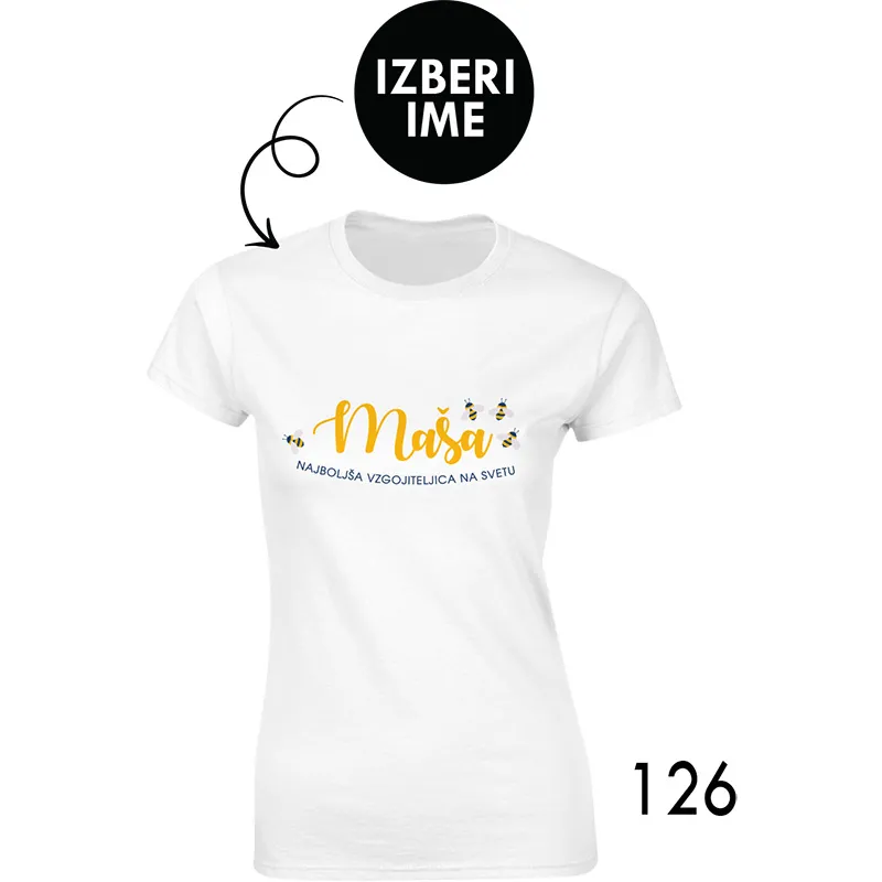 Ženska personalizirana majica – Hvala, ker pomagate vzgojiteljica x
