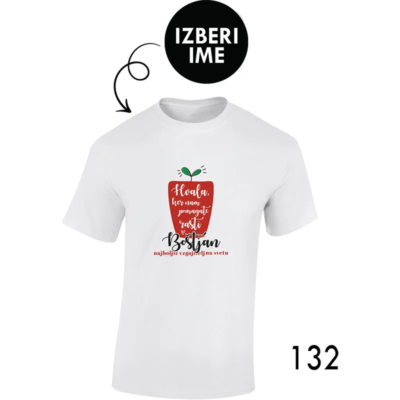 Moška personalizirana majica – Hvala, ker pomagate vzgojitelj x