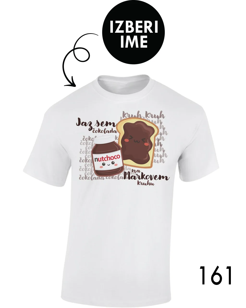 Personalizirana majica  - Jaz sem čokolada na X kruhu