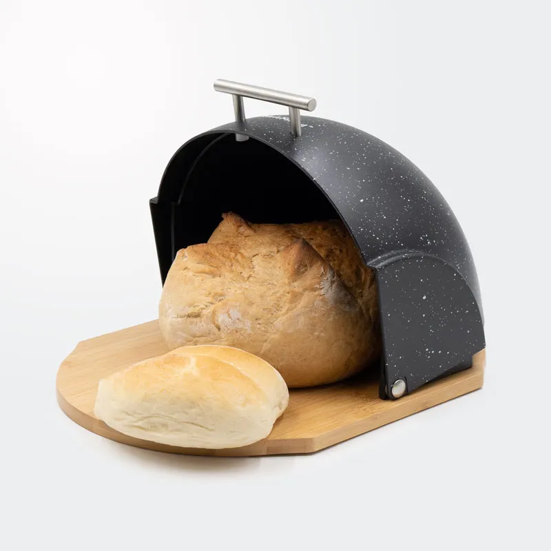 Posoda za shranjevanje kruha, 37x26.5x19.5cm, bambus/PVC, sort.