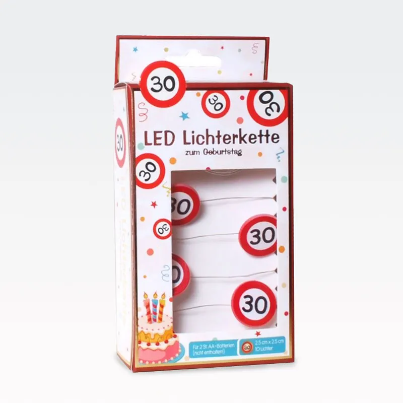 Veriga LED lučk, prometni znak 30, 10lučk, 1m, fi 2.5cm