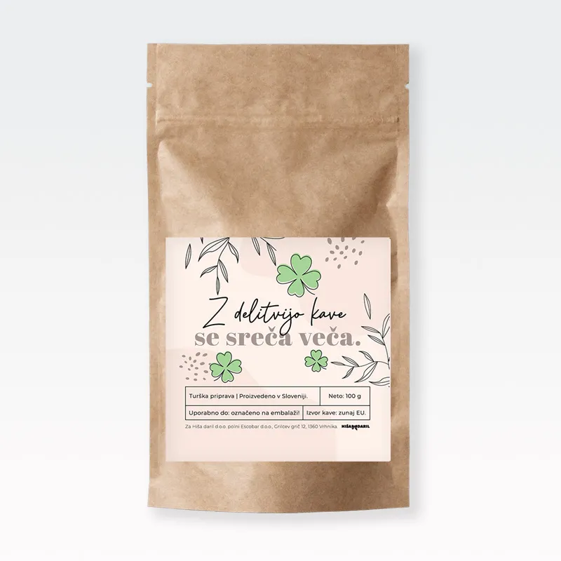 Kava mleta, Z delitvijo kave se sreča veča, 100g, 100% arabica
