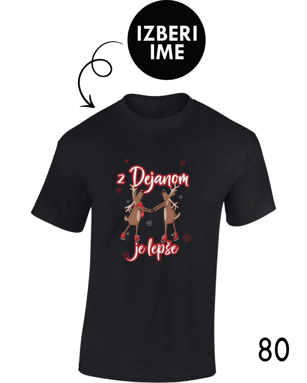 Moška božična majica - Z x je lepše