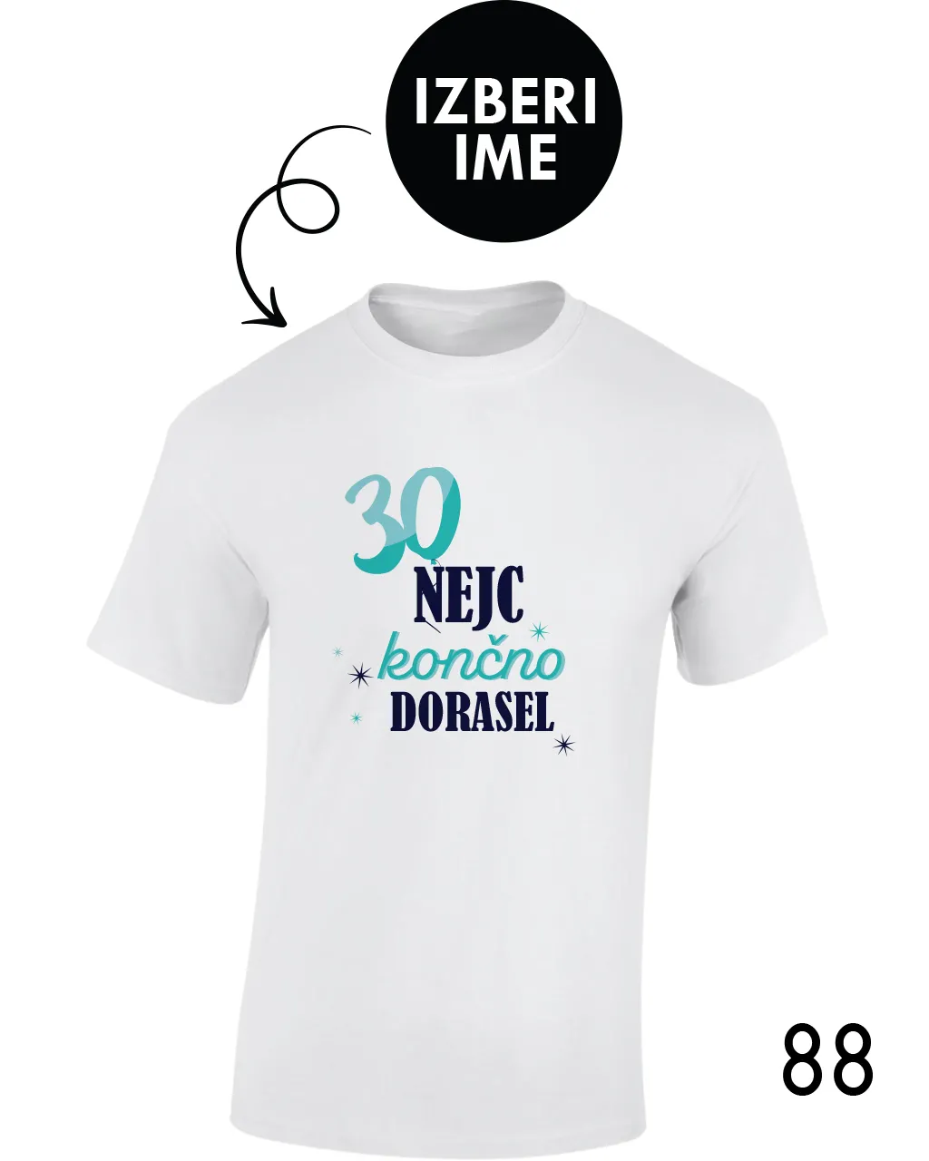 Moška personalizirana majica – 30 x končno dorasel