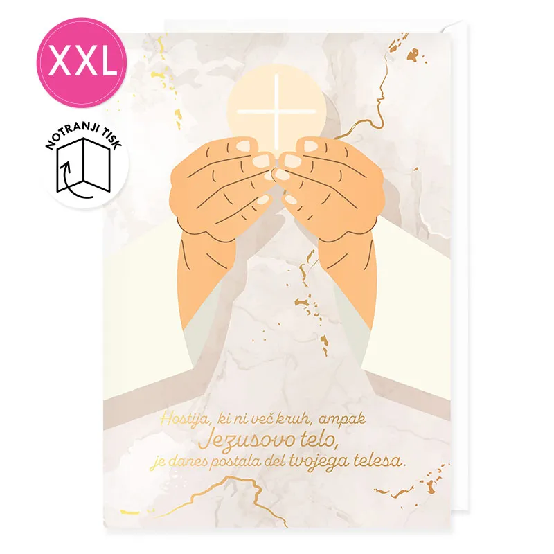 Voščilnica velika, obhajilo, Hostija, ki ni več kruh,…., uni XXL