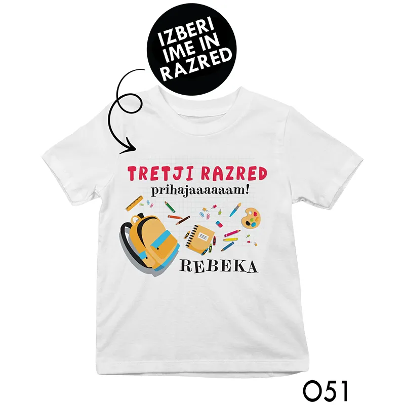 Personalizirana otroška majica X razred prihajam