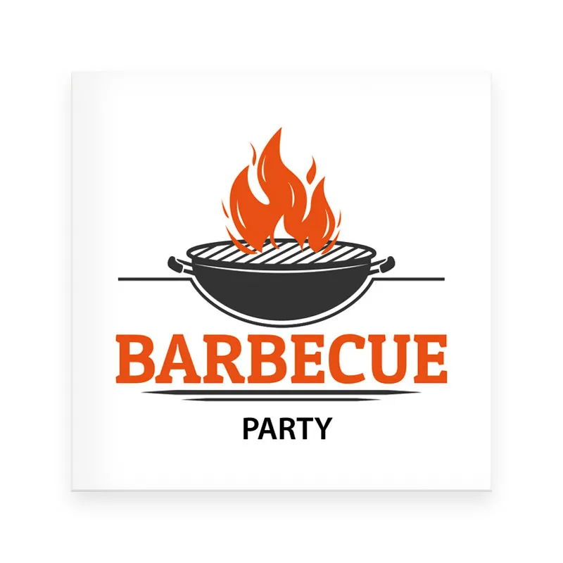 Papirnate servite, bele, BBQ party, 33x33cm, 20kos