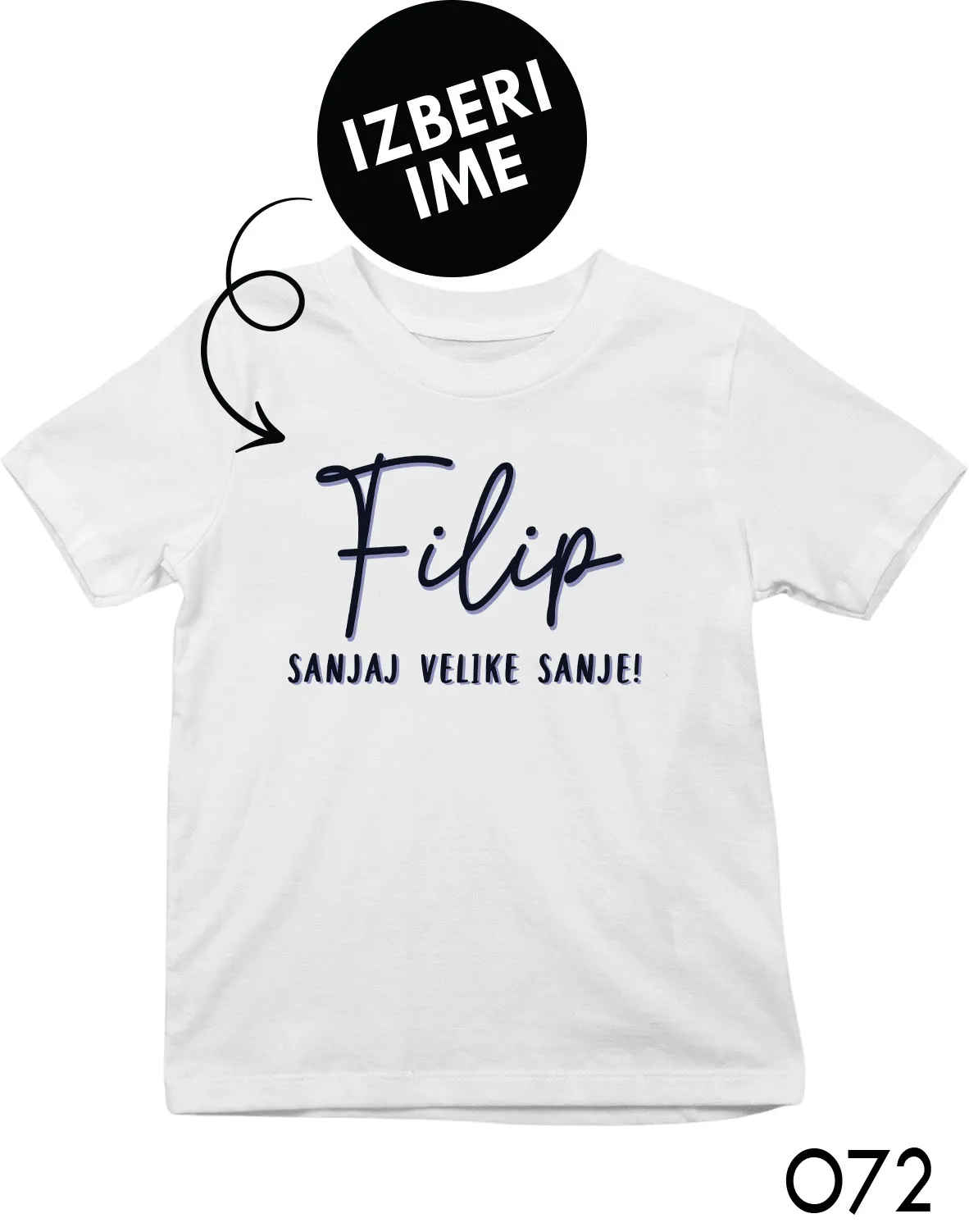 Personalizirana otroška majica - X sanjaj velike sanje!