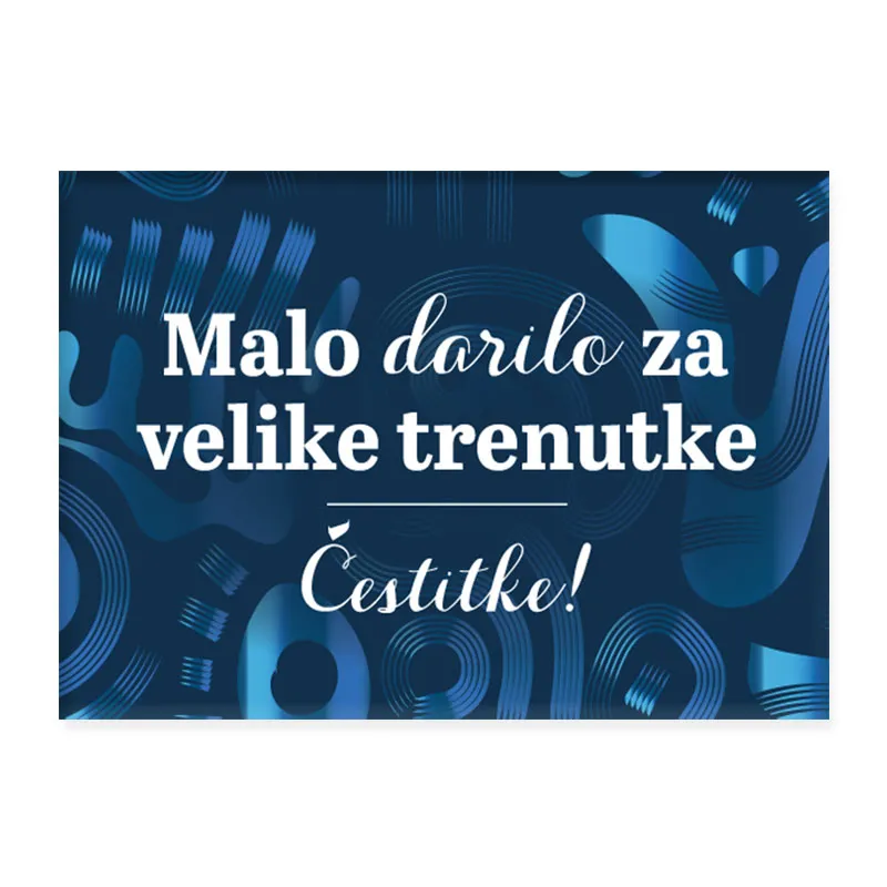 Kuverta za darilni bon, Malo darilo za velike trenutke. Čestitke!, modra