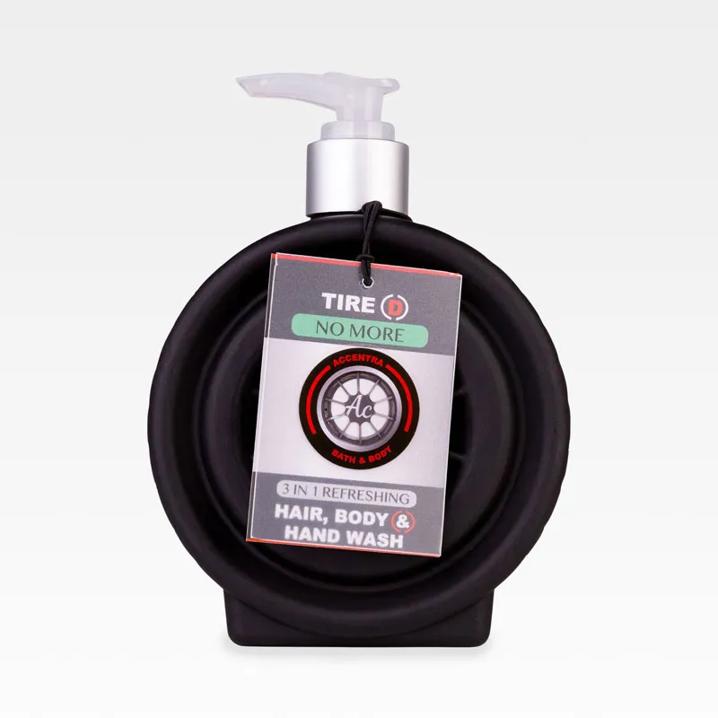 Šampon za lase in telo, 3v1, WHEEL, 320ml, v dozirniku v obliki kolesa, z vonjem sandalovine in mošusa