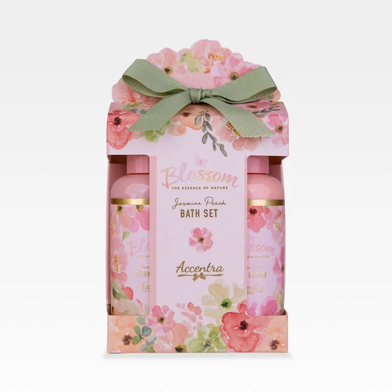Kopalni set BLOSSOM (100ml gel za tuširanje, 100ml losjon za telo), v darilni embalaži, z vonjem jasmina in breskve