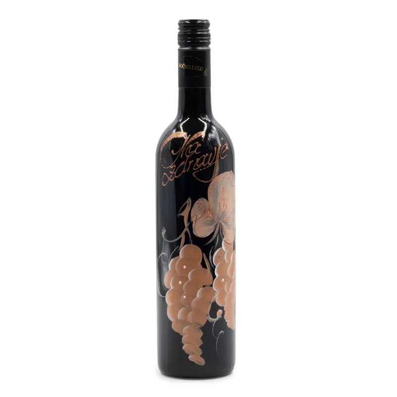 Jubilejno vino, 0.75l, poslikana steklenica - Na zdravje grozd