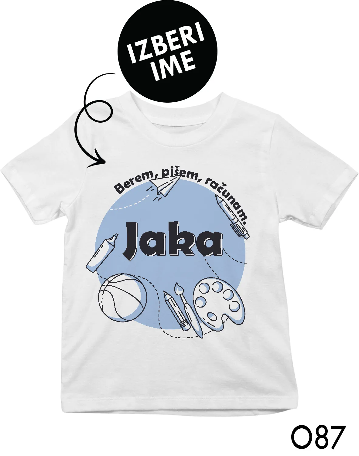Personalizirana fantovska otroška majica -  Berem, pišem, računam