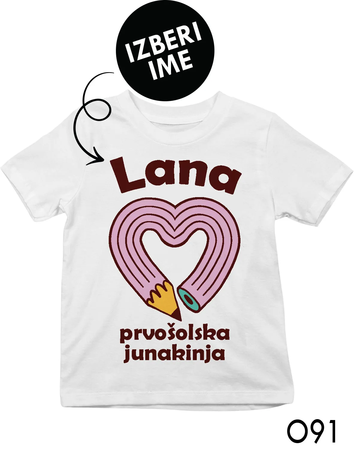 Personalizirana otroška majica Prvošolska junakinja