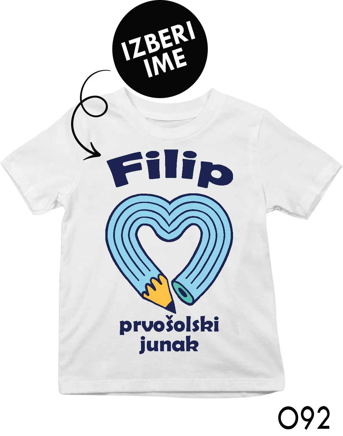 Personalizirana otroška majica Prvošolski junak