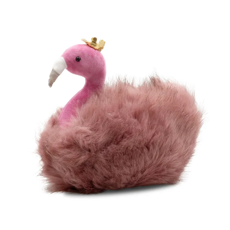 Pliš, labod s krono, 36cm, PP bombaž + kremenčev pesek, sort.