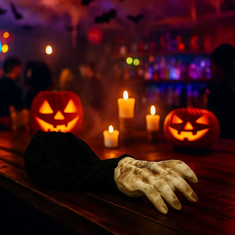 Roka plesoča, Halloween, z zvokom, umetna masa/blago, 34x9.5cm