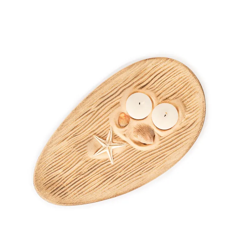 Pladenj v obliki lista, dekorativen, MDF, 33.5x14cm